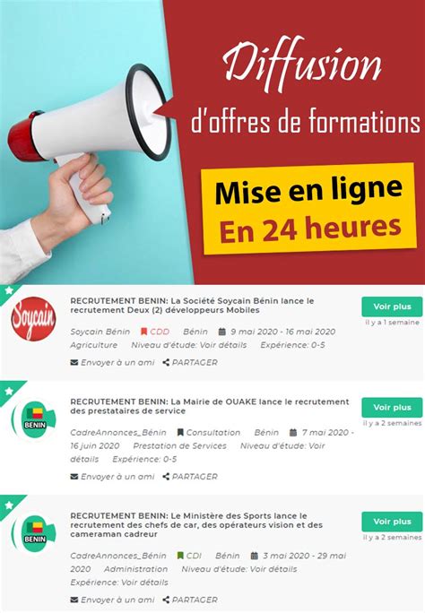 Diffusion D Offre De Formation Cadreannonces Offres D Emploi