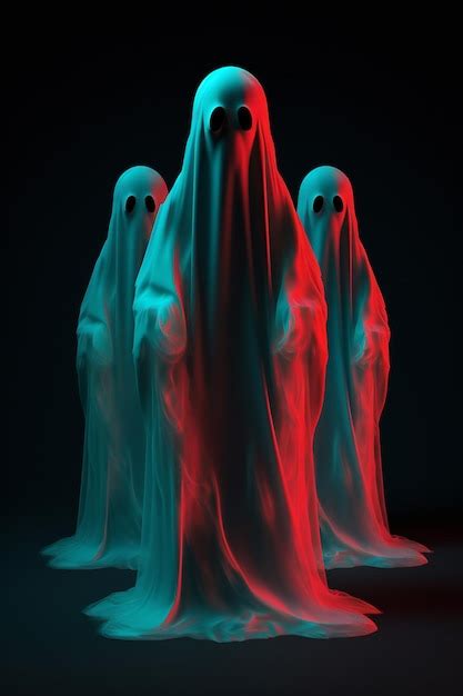 Premium Photo Soul Dark Fear Neon Ghost Spooky Halloween Eye Costume White Horror Night