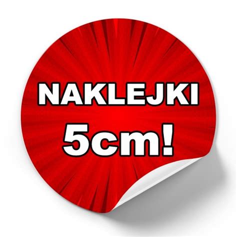 Naklejki z własnym nadrukiem logo tekst reklamowe etykiety 5cm