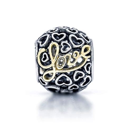 Mua H T V Ng Charm N Pandora Message Of Love Silver K Gold