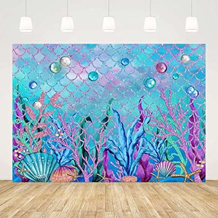 Amazon 7x5ft Pink Purple Mermaid Scales Backdrop Under The Sea