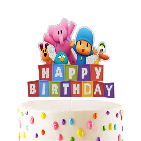 Pocoyo Cake Topper Happy Birthday Cartoon Cake Decoraitons For