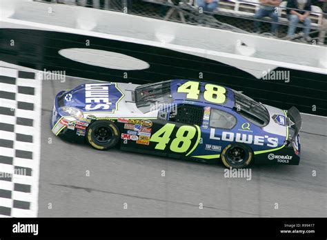 Jimmie Johnson runs his qualifying laps for the Daytona 500 at Daytona International Speedway in ...