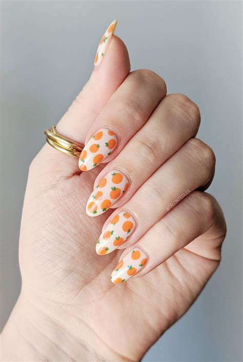 Long Orange Fingernails