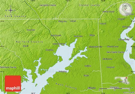 Physical Map of Cecil County