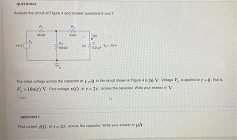 Solved The Initial Voltage Across The Capacitor At Equation Chegg