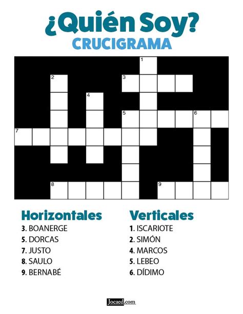 Quién Soy Crucigrama Juego Bíblico Jocaed in 2020 Puzzles for