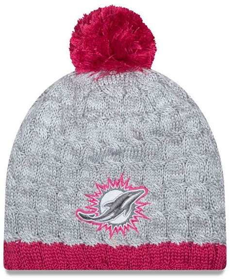 New Era Womens Miami Dolphins Breast Cancer Awareness Knit Hat And Reviews Sports Fan Shop By