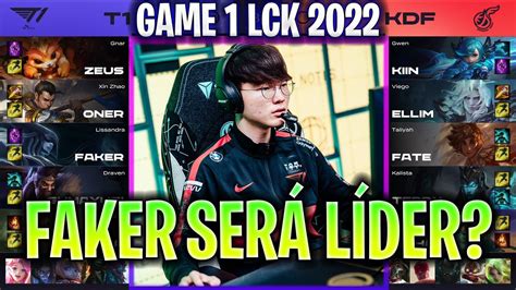 Faker Busca Ser LÍder De La Lck Con T1 T1 Vs Kdf Game 1 Resumen Lck