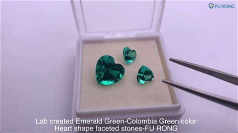 Lab Created Hydrothermal Emerald Green Colombia Green Color Heart Shape