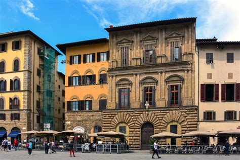 Restaurants Of The Famous Piazza Santa Croce In Florence Italy