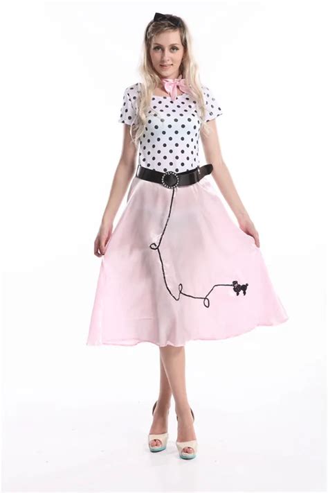 FREE SHIPPING Womens 50 S Style Cute Poodle Skirt Grease Halloween