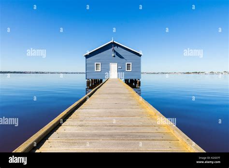 The Iconic Crawley Edge Boatshed Also Known As The Blue Boat House On