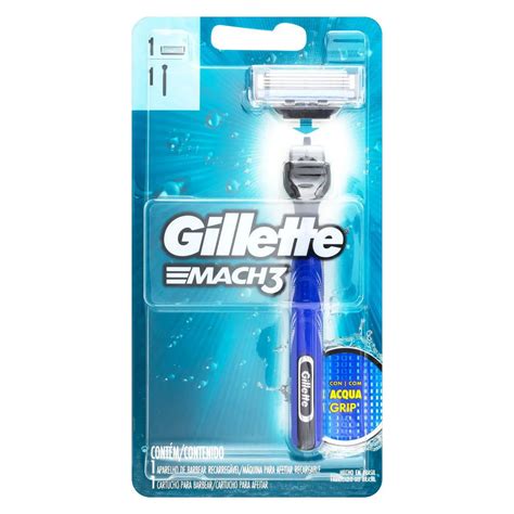 Aparelho De Barbear Gillette Mach3 Acqua Grip Regular