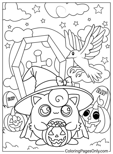 P Ginas Para Colorear De Pok Mon Para Halloween Coloringpagesonly