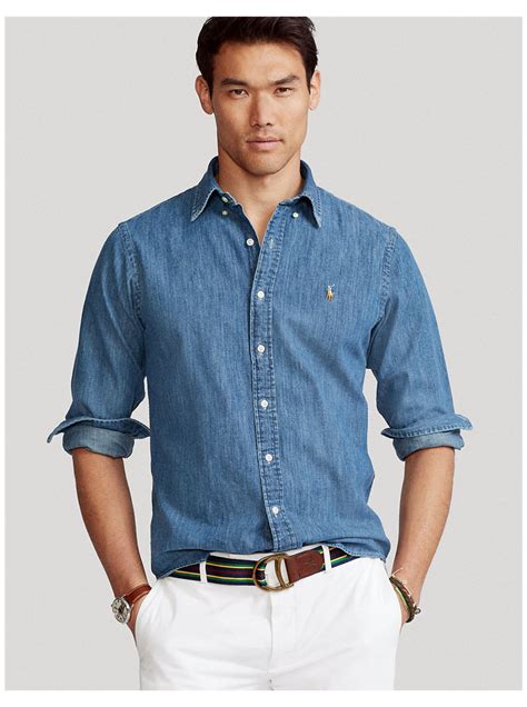 Chemise Custom Fit En Chambray Polo Ralph Lauren