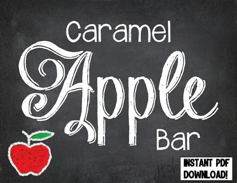 Caramel Apple Bar Printable Etsy