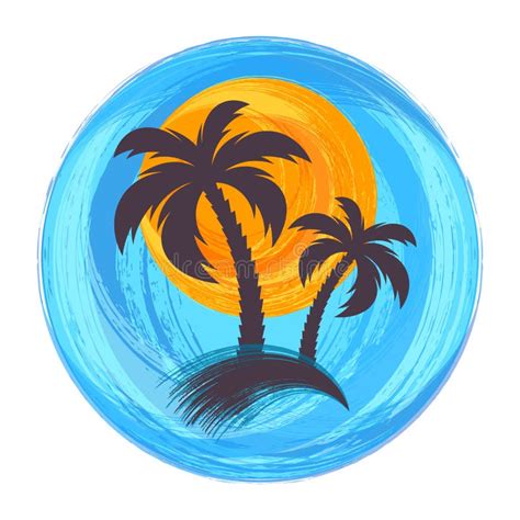 Palmera Sol Y Agua Ilustraciones Stock Vectores Y Clipart