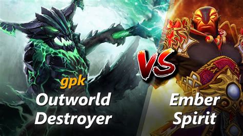 Gpk Mid Outworld Destroyer Vs Ember Spirit First Minutes Youtube