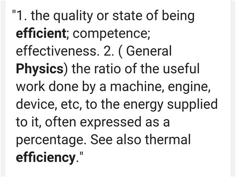 Write A Definition For Efficiency Brainly In