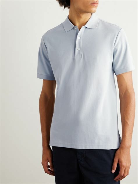 Håndværk Pima Cotton Piqué Polo Shirt Blue Handvaerk