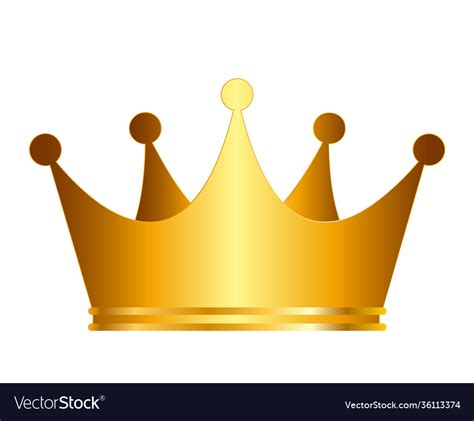 Princess Golden Crown Icon Isolated On White Vector Image