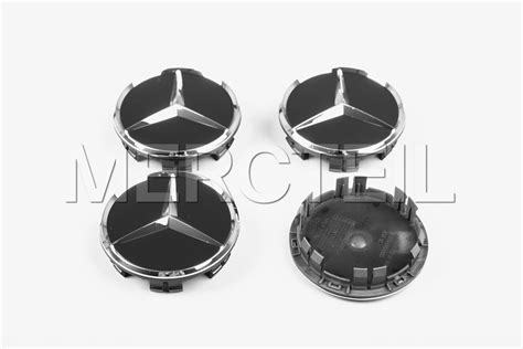 Black Matte Wheel Hub Inserts Genuine Mercedes Benz A