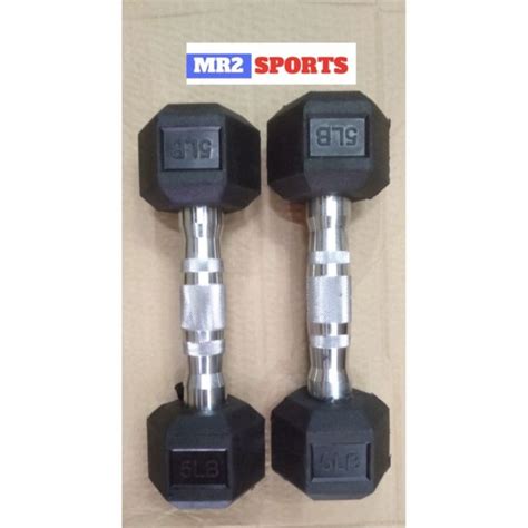 Hex Dumbbell Lbs Pair Rubber Dumbbells Lazada Ph