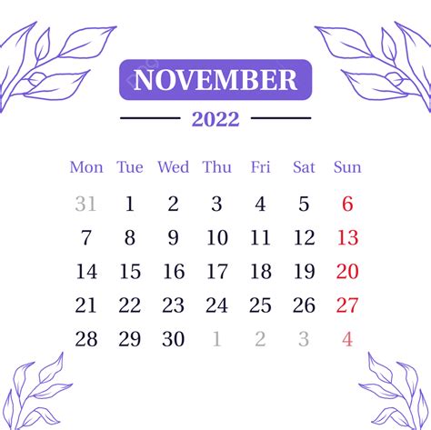 Gambar Kalender Bulan November Ungu 2022 Bulan November Kalender 2022