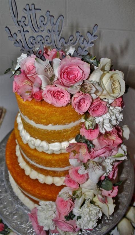 Naked Cake With Buttercream Icing Cake By Nancys Fancys CakesDecor