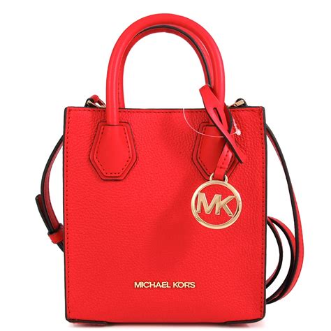 Michael Kors Mercer 金字大圓標荔枝紋皮革迷你琴譜兩用包西班牙紅 手提包兩用包 Yahoo奇摩購物中心