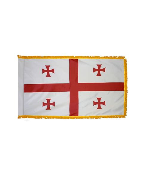 Republic of Georgia Flag 3 x 5 ft. Indoor Display Flag Fringed