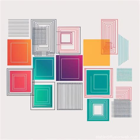Vibrant Square Arrangement Stable Diffusion Online
