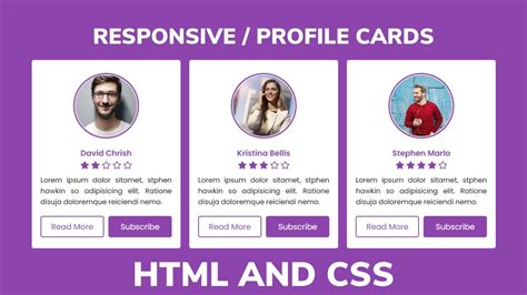 How To Design Responsive Profile Cards Using Html And Css