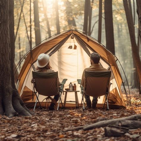 Premium Photo Couple Of Campers Playing Guitar While Sitting Near The