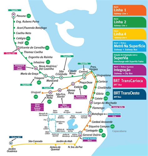 Mapa Do Metro Do Rio Tamanho Grande Aos Viajantes