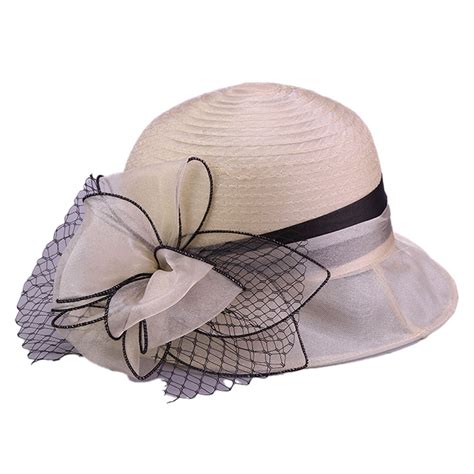 Women Kentucky Derby Hat Organza Hats Two Wear Ways Hat Flower Can Be