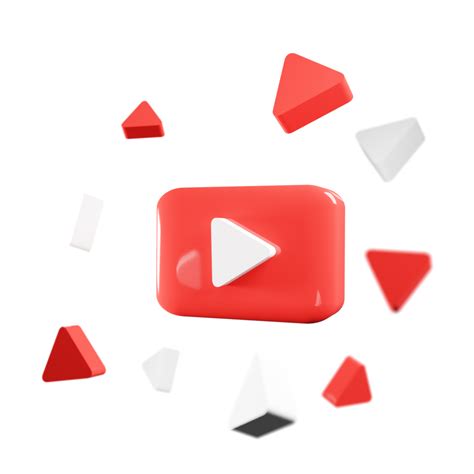 3d Render Youtube Logo Icon Isolated On Transparent Background 40550689 Png