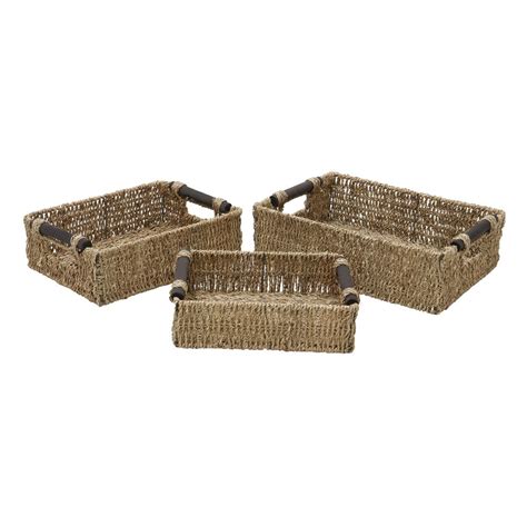 Seagrass Rectangular Storage Baskets JVL Homeware Solutions