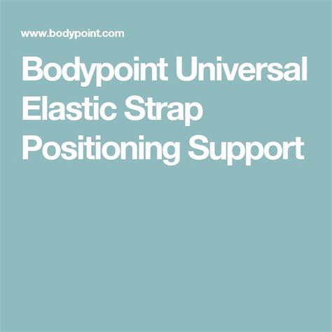 Bodypoint Universal Elastic Strap Positioning Support Elastic