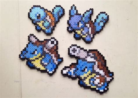 Squirtle Wartortle Blastoise Mega Blastoise Pokemon Perler