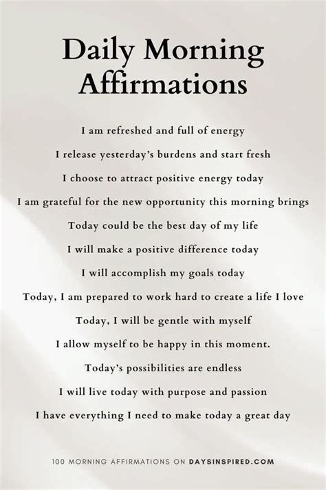 100 Morning Affirmations For A Positive Start To The Day Days