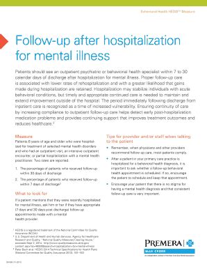 Fillable Online Follow Up After Hospitalization Fax Email Print Pdffiller