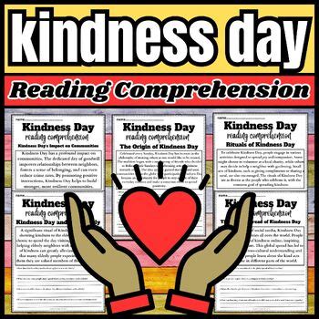 Kindness Day Reading Comprehension Passages By Happy Teacher Club 18