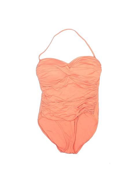 La Blanca Solid Orange One Piece Swimsuit Size 10 56 Off Thredup