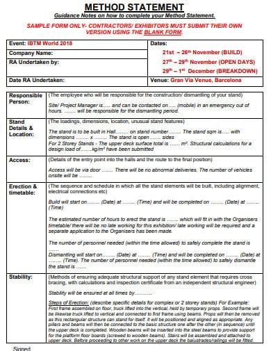 23 Simple Method Statement Templates Pdf Doc Free And Premium Templates