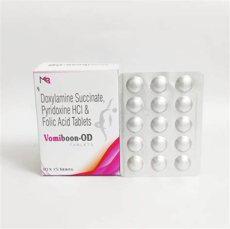 Doxylamine Succinate, Pyridoxine HCL & Folic Acid Tablets - Mediboon Pharma