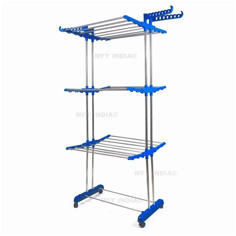 ss  plastic double pole cloth drying stand shape rectangular