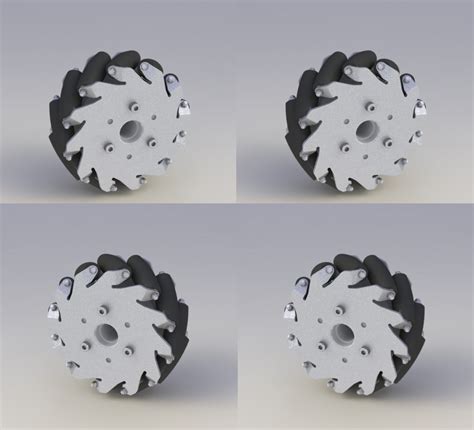 A Set Of 127mm Aluminum Mecanum Wheel Set Basic With 2 Left And 2 Right