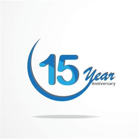 Year Anniversary Celebration Logo Type Blue And Red Colored